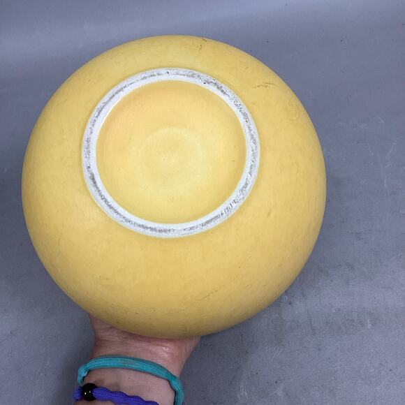 Vintage Yellow Ceramic Spherical Vase - 6”H - Picture 5 of 5